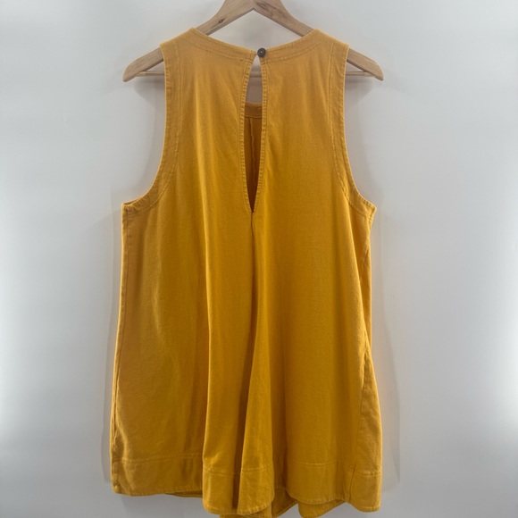 Free People Beach Slouchy Oversized Cotton Boho Romper Golden Yellow Size Large - Picture 7 of 11